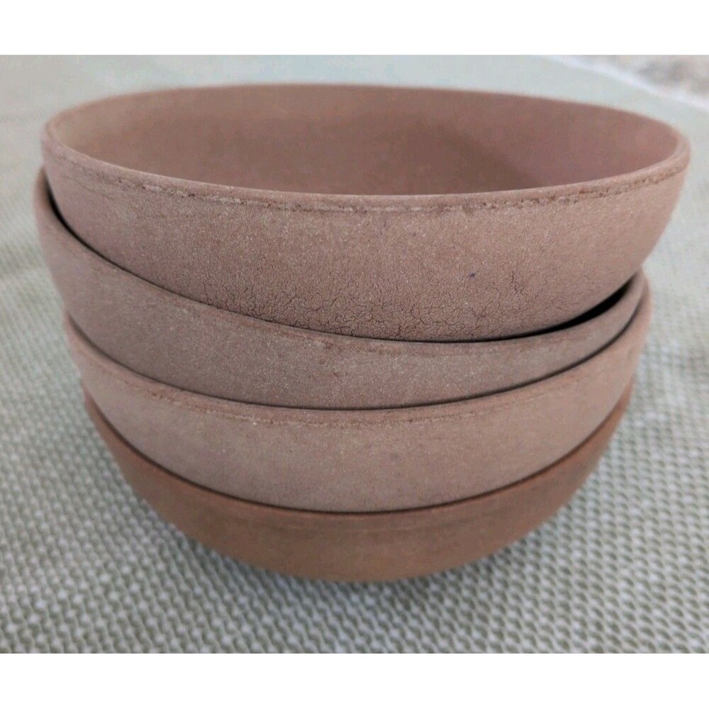 Vintage Ellinger's Agatized Wood Salad Bowls #60 Sheboygan Wisconsin Set of 4